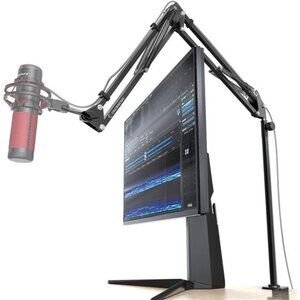 Boom Arm, 360° Rotatable Microphone Stand with Desk Mount, Foldable Desk Mic Arm